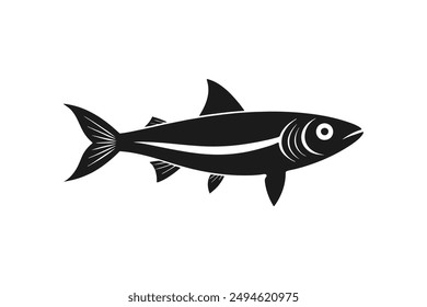 River Haddock fish. Fish Haddock Hand drawn vector illustration , River Haddock Fish silhouette