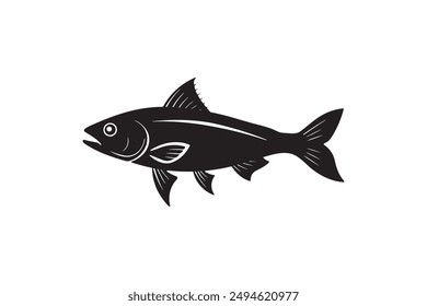 River Haddock fish. Fish Haddock Hand drawn vector illustration , River Haddock Fish silhouette