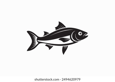 River Haddock fish. Fish Haddock Hand drawn vector illustration , River Haddock Fish silhouette