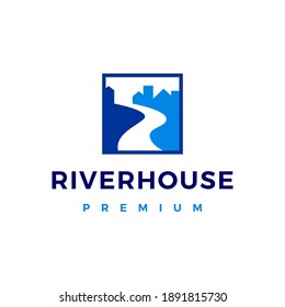 River House Creek Logo Vector Icon Illustration