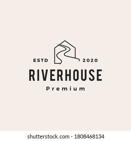 River House Hipster Vintage Logo Vector Icon Illustration