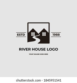 River House Icon Logo Vector