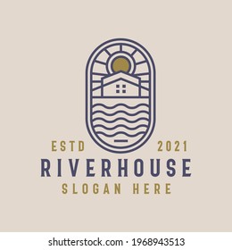 River House Lineart Logo Template