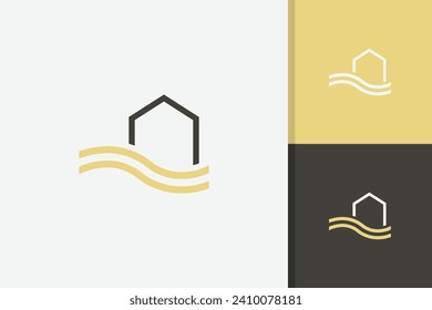 Logo-Design des Flusshauses, Vektorgrafik-Vorlage