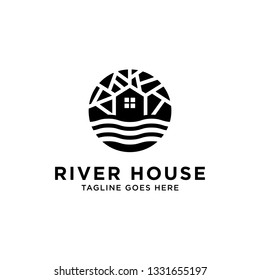 River House Logo Design Inspiration,  Vector Illustration