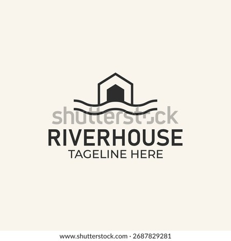 river house logo design vector illustration
