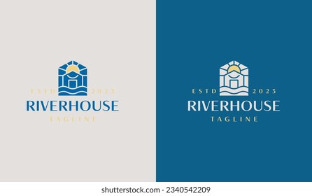 River House House Logo Template. Universal creative premium symbol. Vector illustration. Creative Minimal design template. Symbol for Corporate Business Identity