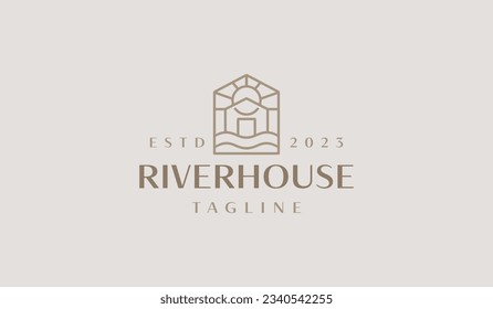 River House House Logo Template. Universal creative premium symbol. Vector illustration. Creative Minimal design template. Symbol for Corporate Business Identity