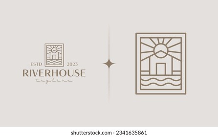 River House Logo Template. Universal creative premium symbol. Vector illustration. Creative Minimal design template. Symbol for Corporate Business Identity