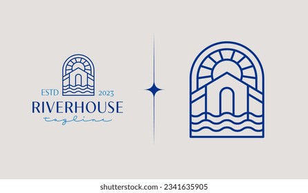 River House Logo Template. Universal creative premium symbol. Vector illustration. Creative Minimal design template. Symbol for Corporate Business Identity