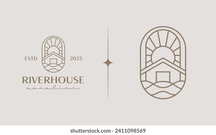 River House Logo Template. Universal creative premium symbol. Vector sign icon logo template. Vector illustration