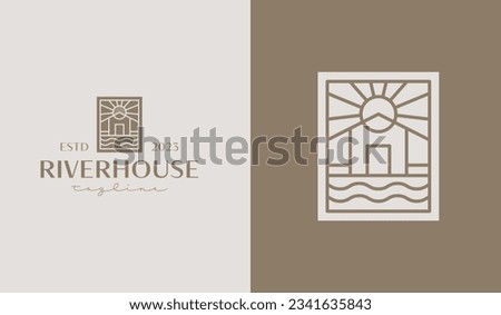 River House Logo Template. Universal creative premium symbol. Vector illustration. Creative Minimal design template. Symbol for Corporate Business Identity