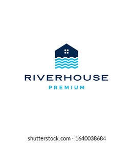 river house logo vector icon illustration	
