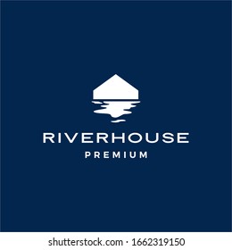 river house logo vector icon illustration	
