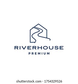 river house logo vector icon illustration	