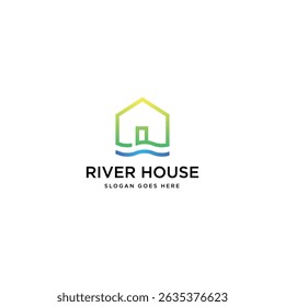River House Monoline Logo Template. Universal creative premium symbol. Vector illustration. Creative Minimal design template. Symbol for Corporate Business Identity
