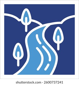 River Icon Element For Design