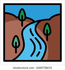River Icon Element For Design