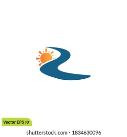 ilustración de icono de río elemento de diseño simple logotipo vectorial