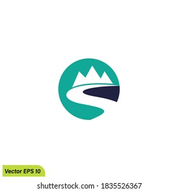 símbolo de ilustración de icono de río elemento de diseño simple plantilla de logotipo
