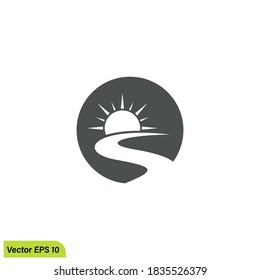 símbolo de ilustración de icono de río elemento de diseño simple plantilla de logotipo
