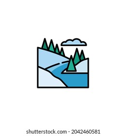 River Icon Isolated On White Background