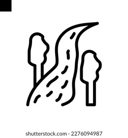 river icon line style vector
