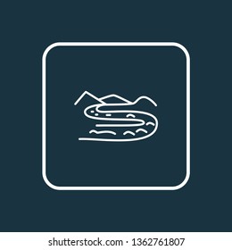 River icon line symbol. Premium quality isolated landscape element in trendy style.