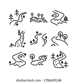 river icon or logo isolated sign symbol vector illustration - Collection of high quality black style vector icons
