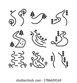 river icon or logo isolated sign symbol vector illustration - Collection of high quality black style vector icons
