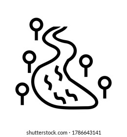 river icon or logo isolated sign symbol vector illustration - high quality black style vector icons
