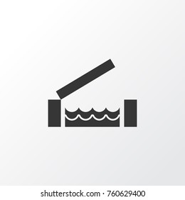 River Icon Symbol. Premium Quality Isolated Opening Bridge Ahead Element In Trendy Style.