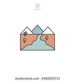 River Icon symbol vector illustration isolated on white background