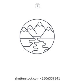 River icon symbol vector illustration isolated on white background