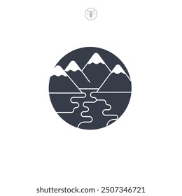 River icon symbol vector illustration isolated on white background
