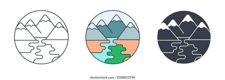 River icon symbol vector illustration isolated on white background