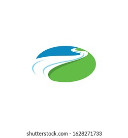 River icon Vector Illustration design Logo template
