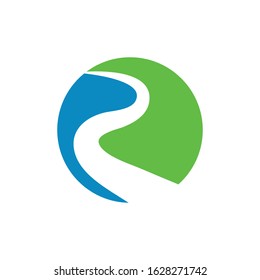 River icon Vector Illustration design Logo template