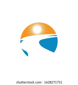 River icon Vector Illustration design Logo template