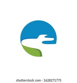 River icon Vector Illustration design Logo template