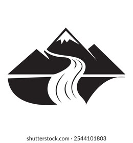 Plantilla de diseño de Ilustración vectorial River Icon