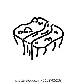 river icon vector, line style icon