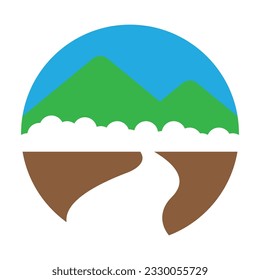 river icon vector template illustration logo design