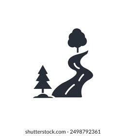 river icon. vector.Editable stroke.linear style sign for use web design,logo.Symbol illustration.