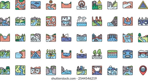 River icons High-Quality Vector Icons Collection with Editable Stroke. Ideal for Professional and Creative Projects.