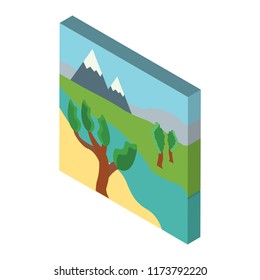 River isometric left top view 3D icon