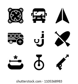 river, label, weapon and single icons in Travel vector set. Graphics for web and design