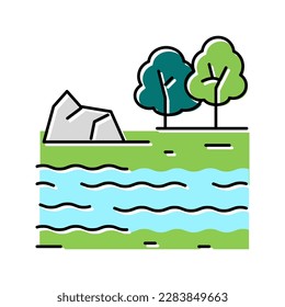 river landscape color icon vector. river landscape sign. isolated symbol illustration