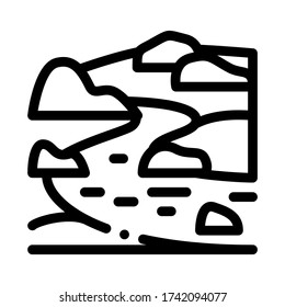 river landscape with hills icon vector. river landscape with hills sign. isolated contour symbol illustration