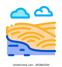river landscape with hills icon vector. river landscape with hills sign. color symbol illustration